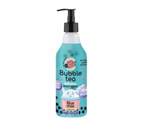 Skin Super Good Bubble Tea "Blue Milk" hidratáló tusfürdő kókusztejjel és maracujával - 