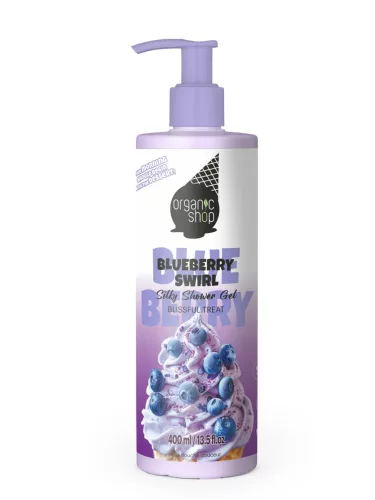 Organic Shop “áfonyás csavart fagyi” selymes tusfürdő gél 400 ml - 