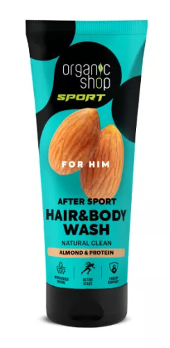 Organic Shop sportolás utáni sampon és tusfürdő mandulával és fehérjével 200 ml - 