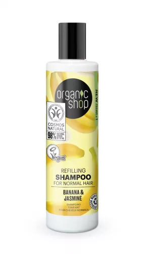 Organic Shop Tápláló sampon banánnal és jázminnal - Bio és natúr kozmetikumok