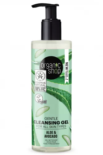 Organic Shop Gyengéd arctisztító gél aloe verával és avokádóval - Bio és natúr kozmetikumok