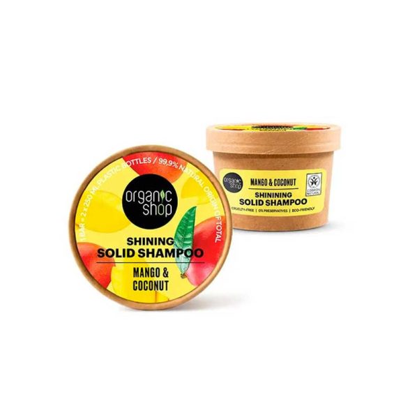 Organic Shop Ragyogást adó szilárd sampon mangóval és kókusszal 60 g