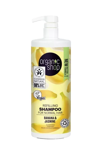 Organic Shop Tápláló sampon banánnal és jázminnal - Bio és natúr kozmetikumok