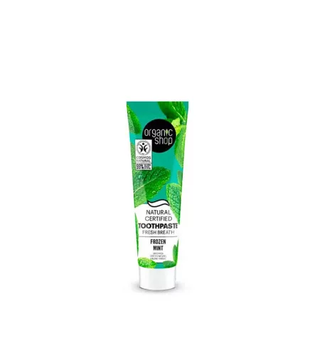 Organic Shop  “Frozen mint” Minősített fogkrém mentával  100g - Bio és natúr kozmetikumok