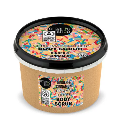 Organic Shop Karácsonyi sütis testradír gyömbérrel és fahéjjal - 