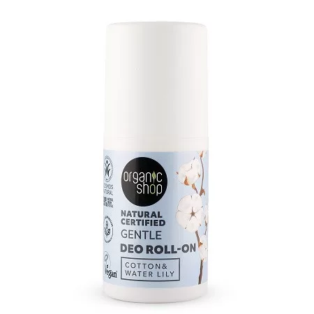 Organic Shop Minősített golyós dezodor gyapottal és tavirózsával 50 ml - Bio és natúr kozmetikumok