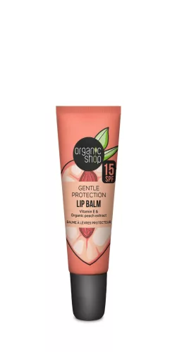 Organic Shop Vitamin Booster ajakbalzsam E-vitaminnal és bio barackkivonattal SPF15 - Bio és natúr kozmetikumok