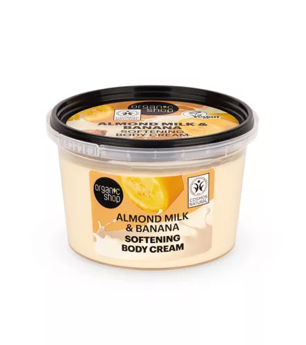 Organic Shop Puhító testápoló krém mandulatejjel és banánnal - 