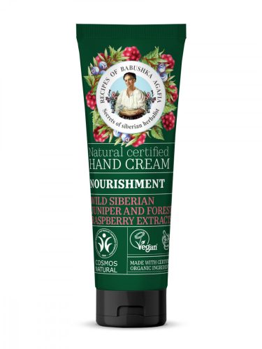 Babushka Agafia Tápláló kézkrém vad szibériaiboróka-  és erdeimálna-kivonattal