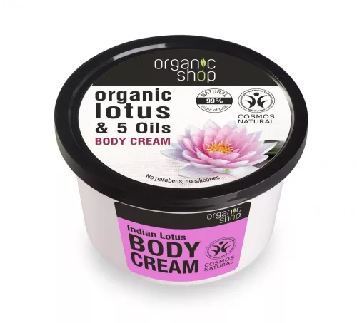 Organic Shop bio indiai lótusz testápoló krém 250 ml - Bio és natúr kozmetikumok