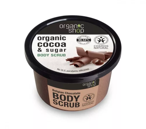 Organic Shop Belga Csokoládé cukros testradír 250 ml - Bio és natúr kozmetikumok