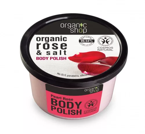 Organic Shop "Rózsa és só" Testpolír 250 ml - Bio és natúr kozmetikumok