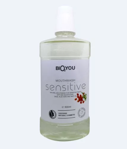 BIO2YOU NATÚR SZÁJVÍZ SENSITIVE ALOE VERAVAL- HOMOKTÖVISSEL- MENTAOLAJJAL 500 ml - Bio és natúr kozmetikumok