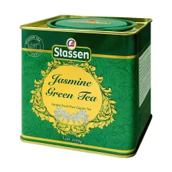 Stassen zöld tea jázmin fémdobozos 100 g – Gyümölcstea