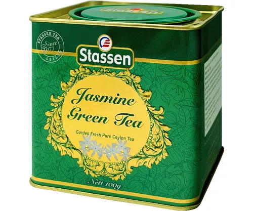 Stassen zöld tea jázmin fémdobozos 100 g – Gyümölcstea