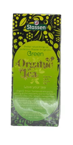 Stassen organikus zöld tea 50x2g 100 g - Bio és natúr élelmiszerek