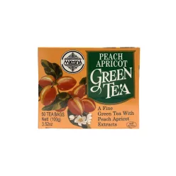 Mlesna zöld tea barack ízesítéssel 50x2g 100 g – Gyümölcstea