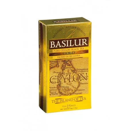 Basilur the island of tea gold fekete tea 25 filter 50 g - Bio és natúr élelmiszerek