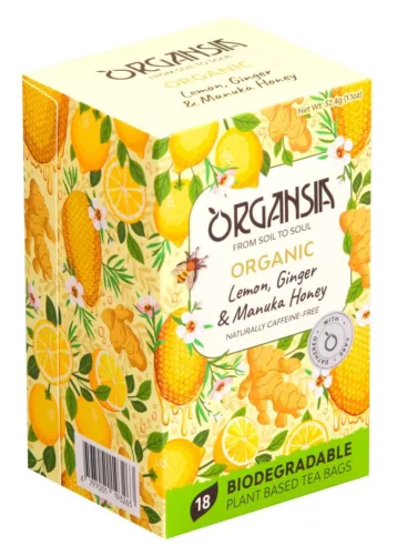 Basilur bio organsia citrom gyömbér manuka méz tea 18db 32,4 g