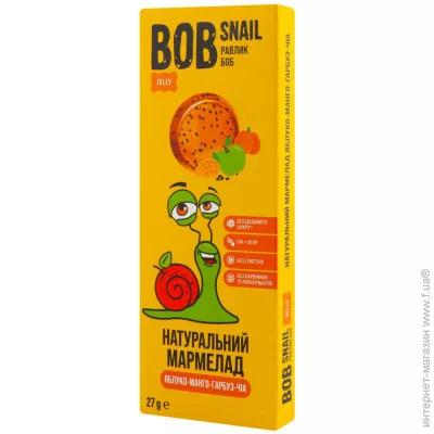 BOB-SNAIL GYÜM.ZSELÉ ALMA-MANGÓ-CHIA 27G - Bio és natúr élelmiszerek