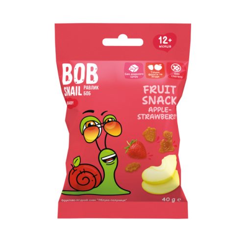 Bob Snail gyümölcs snack alma-eper 40 g
