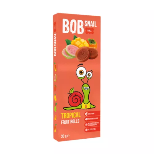 Bob Snail gyümölcstekercs trópusi gyümölcsök (mangó, datolyaszilva, guava) 30 g