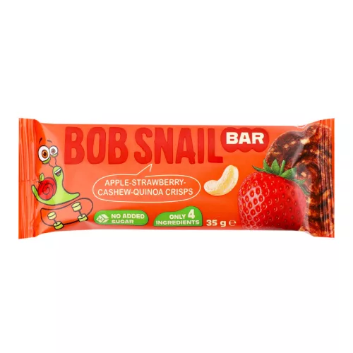 Bob Snail gyümölcsszelet magokkal alma-eper-kesudió-quinoa ropogós 35 g – Aszalvány