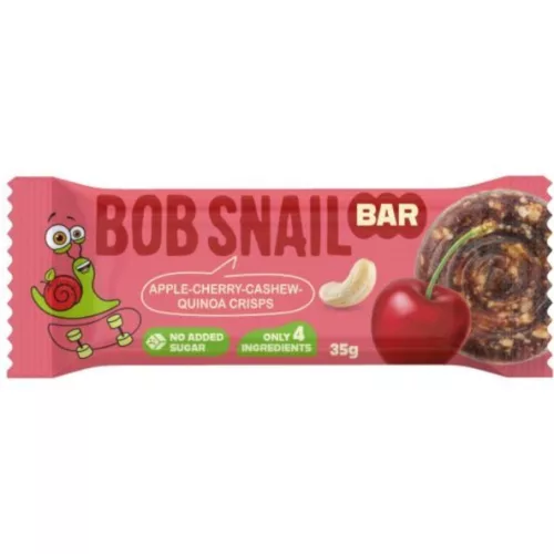 Bob Snail gyümölcsszelet magokkal alma-meggy-kesudió-quinoa ropogós 35 g – Aszalvány