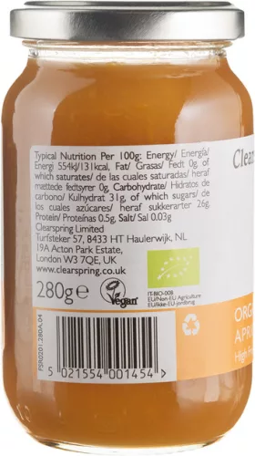 Clearspring Bio Gyümölcslekvár Sárgabarack 280g - 