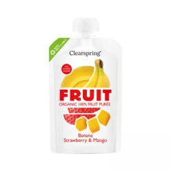 Clearspring Bio Gyüm.püré banán-mangó-eper 100 g - 