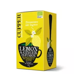 Cupper bio lemon&ginger citrom-gyömbér gyümölcstea 20 db 50 g - Bio és natúr élelmiszerek