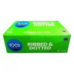 EXS Ribbed, Dotted and Flared - pontozott óvszer (144 db) – Különleges óvszer