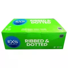 EXS Ribbed, Dotted and Flared - pontozott óvszer (144 db) – Különleges óvszer