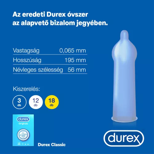 Durex Classic - óvszer (18 db) - Bio és natúr intim termékek