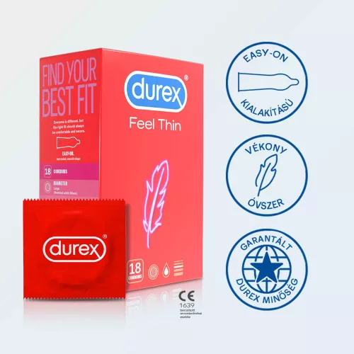 Durex Feel Thin - élethű érzés óvszer (18 db) - Bio és natúr intim termékek