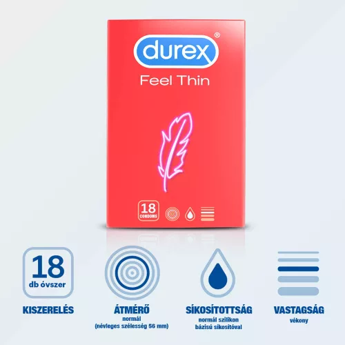Durex Feel Thin - élethű érzés óvszer (18 db) - Bio és natúr intim termékek