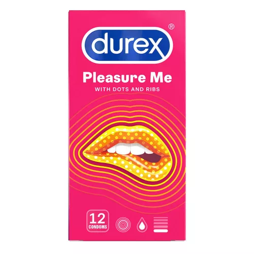 Durex Emoji PleasureMe - bordás-pontozott óvszer (12 db) - Bio és natúr intim termékek