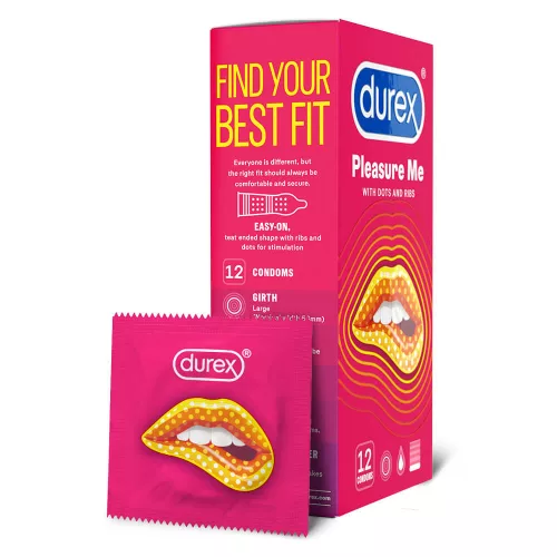 Durex Emoji PleasureMe - bordás-pontozott óvszer (12 db) - Bio és natúr intim termékek