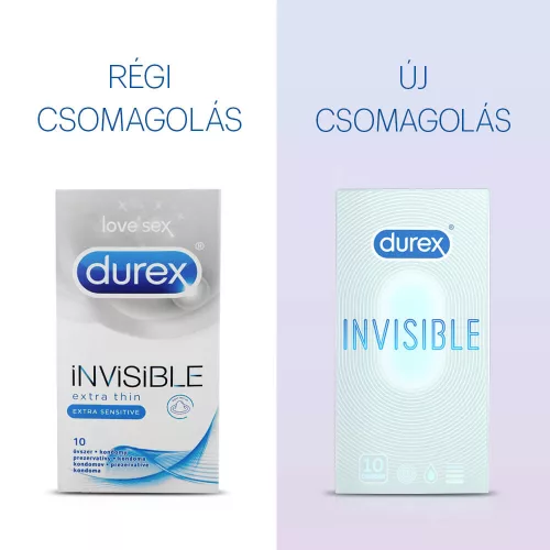 Durex Invisible Extra Sensitive - vékony, extra szenzitív óvszer (10db) - - Bio és natúr intim termékek
