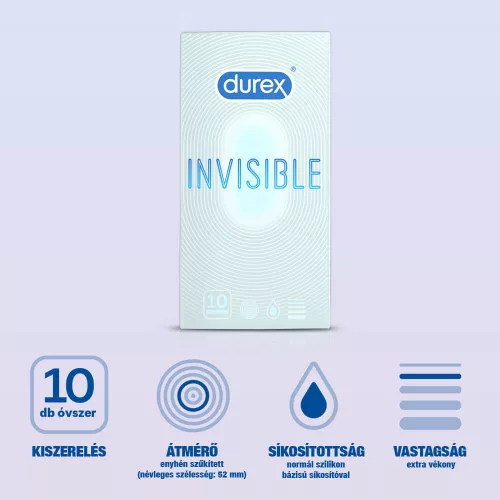 Durex Invisible Extra Sensitive - vékony, extra szenzitív óvszer (10db) - - Bio és natúr intim termékek