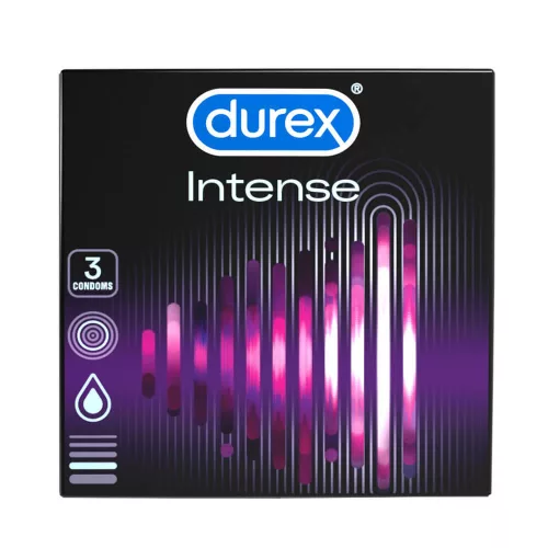 Durex Intense - bordázott és pontozott óvszer(3db) - - Bio és natúr intim termékek