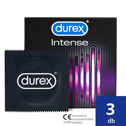 Durex Intense - bordázott és pontozott óvszer(3db) - - Bio és natúr intim termékek