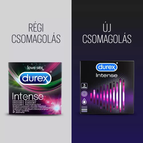 Durex Intense - bordázott és pontozott óvszer(3db) - - Bio és natúr intim termékek