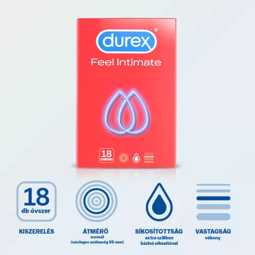 Durex Feel Intimate - vékonyfalú óvszer (18 db) - Bio és natúr intim termékek