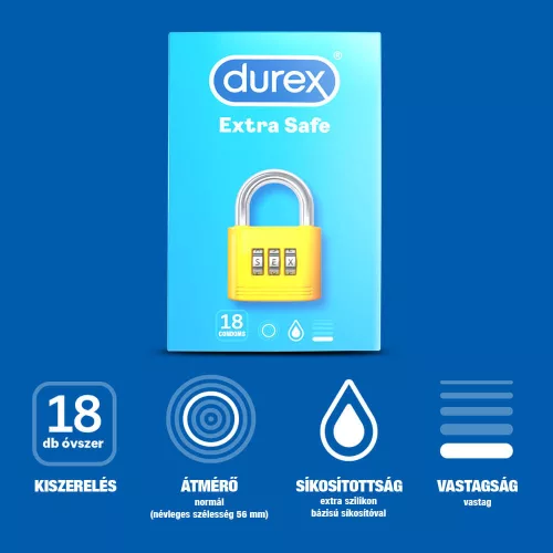 Durex Extra Safe - biztonságos óvszer (18 db) - Bio és natúr intim termékek