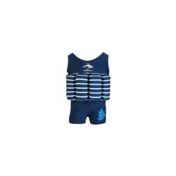   Konfidence Floatsuits™ gyermek úszóruha BLUE STRIPE Rugalmas lycra anyagú úszóruha 8 kivehető úszószivaccsal                         
