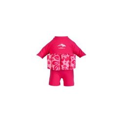   Konfidence Floatsuits™ gyermek úszóruha PINK HIBISCUS Rugalmas lycra anyagú úszóruha 8 kivehető úszószivaccsal 