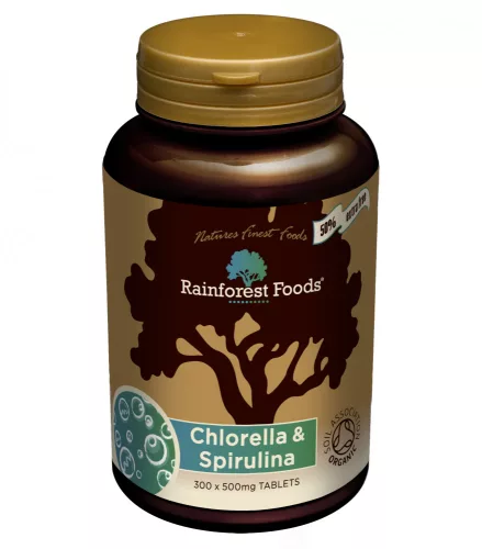 Rainforest foods bio chlorella és spirulina tabletta 500mg 300 db - Bio és natúr étrendkiegészítők