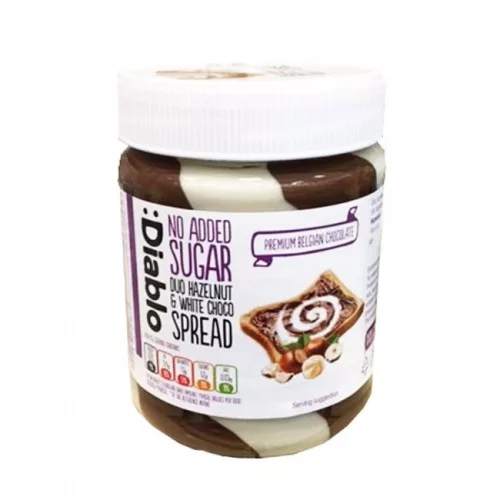 Diablo mogyoró és fehércsoki krém 350 g - Bio és natúr élelmiszerek