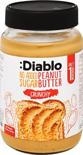 Diablo mogyoróvaj crunchy hozzáadott cukor nélkül 350 g – Magvajak, csokikrémek